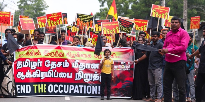 Jaffna'da üniterizim karşıtı gösteri / Foto: TamilGuardian