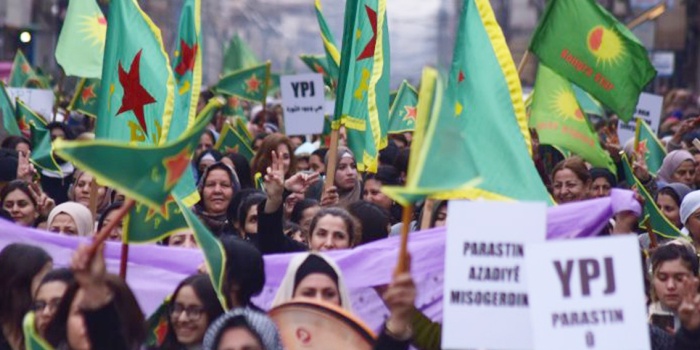 YPJ'ye destek yürüyüşü / Qamişlo